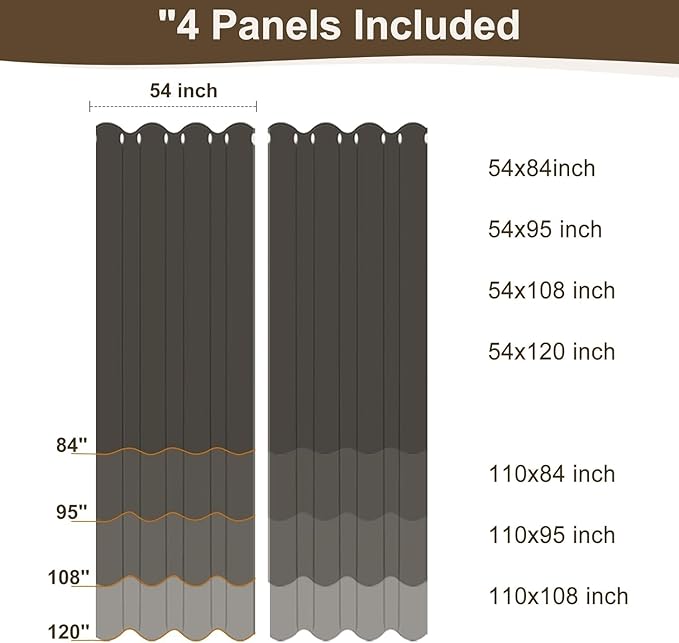 Windproof Outdoor Curtains for Patio Waterproof 4 Pcs 54x108 In White | Grommet - Image 9