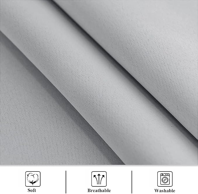 Outdoor Curtains W52 x L108 Inch Silver Grey, 1 Panel | Patio Waterproof - Image 6