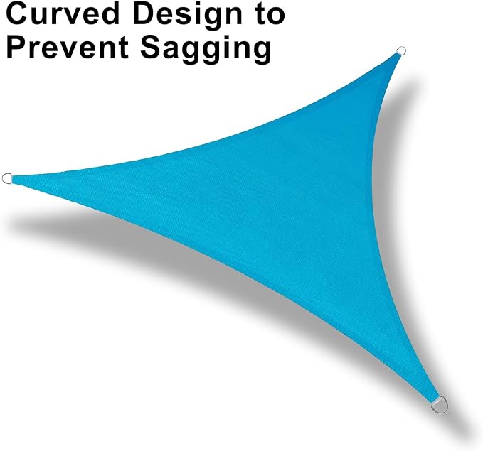 LOVE STORY Custom Size 8' x 11' x 13.6' Sun Shade Sail, Turquoise Blue | HDPE - Image 6