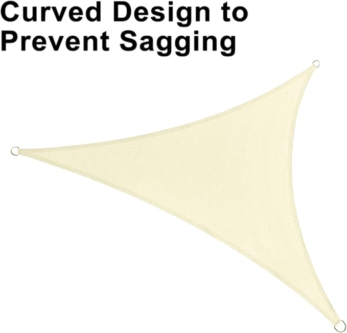 LOVE STORY Custom Size 6' x 10' x 11.7' Sun Shade Sail, Butter Cream | HDPE - Image 6