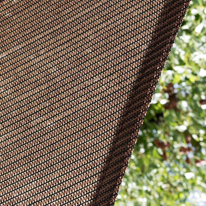 Amgo Custom Size 11' x 11 Brown Rectangle Square Sun Shade Sail UPF50+ - Image 9