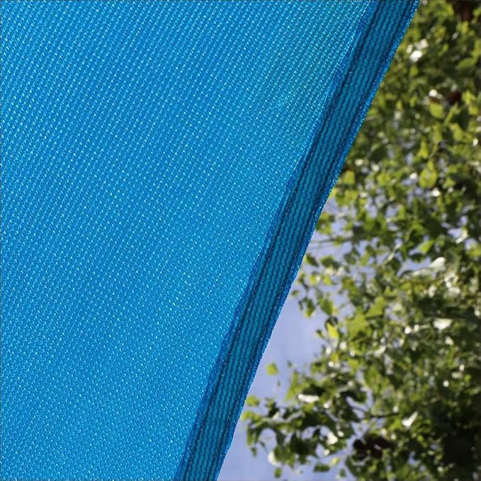 Amgo Custom Size 12' x 23' Blue Rectangle Square Sun Shade Sail UPF50+ - Image 9
