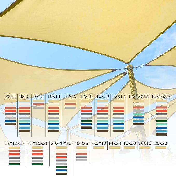 Shade&Beyond Custom Sun Shade Sail 15'x30'RectangleSun Sail Shades Patio UV - Image 6