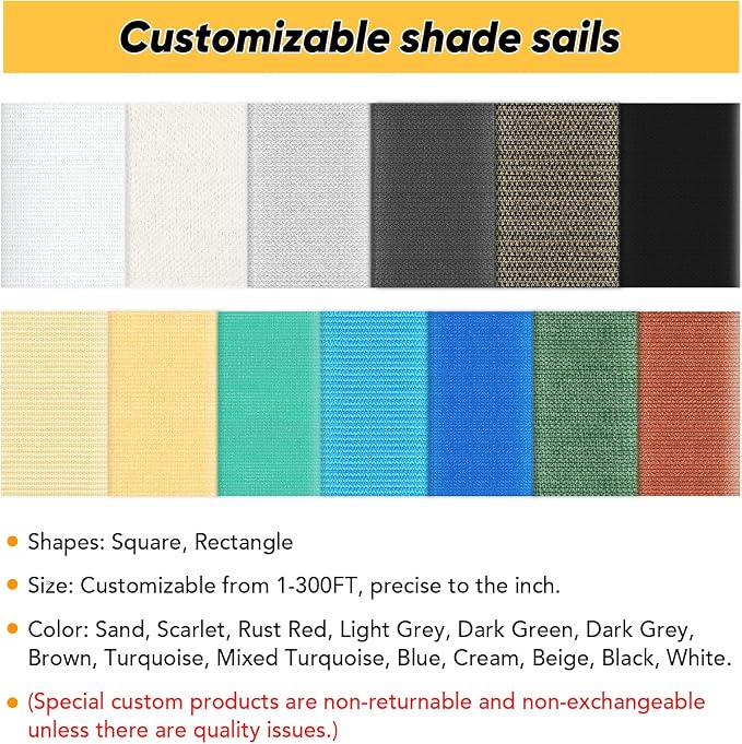 Shade&Beyond 15'x24' Sun Shade Sail Canopy Rectangle, UV Block Breathable Black - Image 7