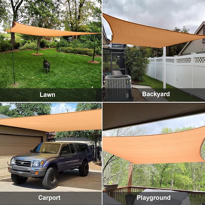 Sun Shade Sail 11'x11' Peach Fuzz Rectangle Custom Size | 95% UV Block - Image 7