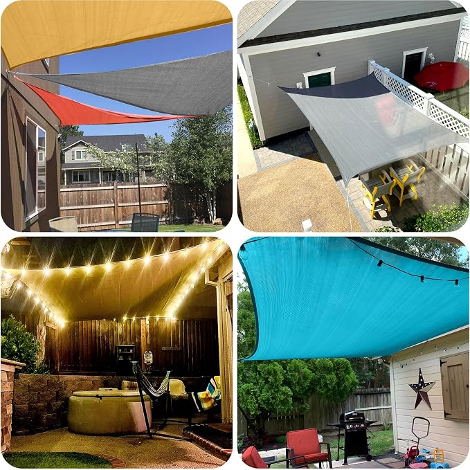 Sun Shade Sail 6'x12' Turquoise Blue Rectangle Custom Size | 95% UV Block - Image 7