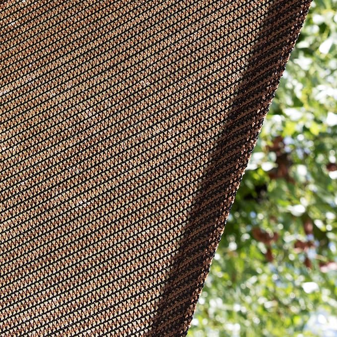 Amgo Custom Size 14' x 14' x 14' Brown Triangle Sun Shade Sail UPF50+ AGTAPT12 - Image 9