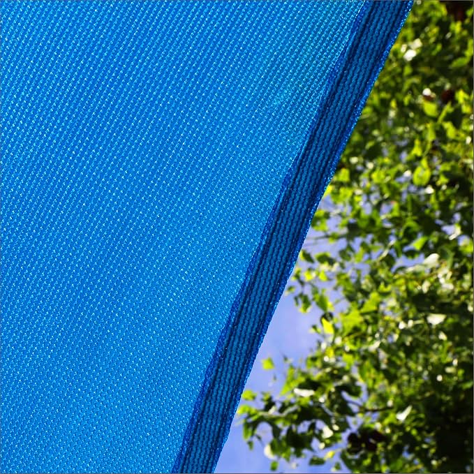 Amgo Custom Size 17' x 24' x 29.4' Blue Right Triangle Sun Shade Sail UPF50+ - Image 9
