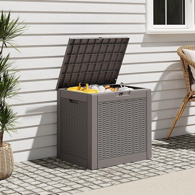Outdoor Deck Storage Box, Resin Deck Boxes Indoor and outdoor, Waterproof - Image 5