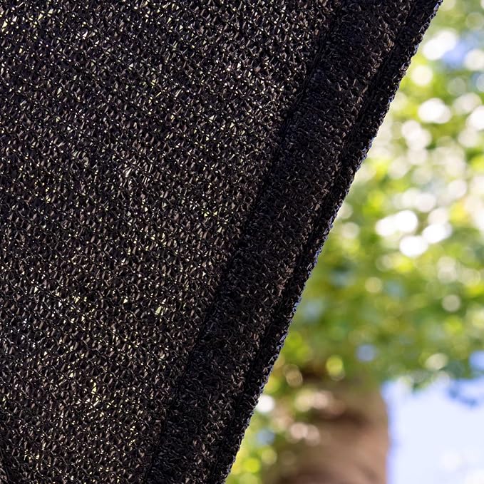 Amgo Custom Size 11' x 20' x 22.8' Black Right Triangle Sun Shade Sail UPF50+ - Image 9