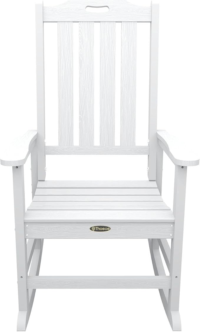 THOEOE Outdoor Rocking Chairs, Oversized Patio Rocking Chair | HDPE Outdoor - Image 8