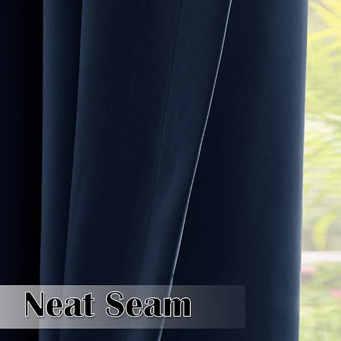 Cabana Curtains Outdoor Waterproof W70 x L84 Inch Navy Blue, 1 Panel | Grommet - Image 7