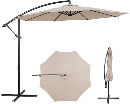 10FT Outdoor Offset Umbrella, Cantilever Patio Umbrella by AEOutdoorUSA