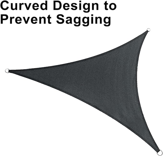 LOVE STORY Custom Size 12' x 18' x 21.6' Sun Shade Sail, Graphite Grey | HDPE - Image 6