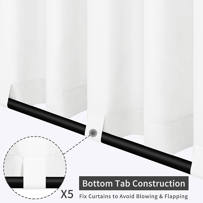 Easy-Going Outdoor Patio Curtains 2 Panels, 110x84 inch, Porch and Pergola - Image 3