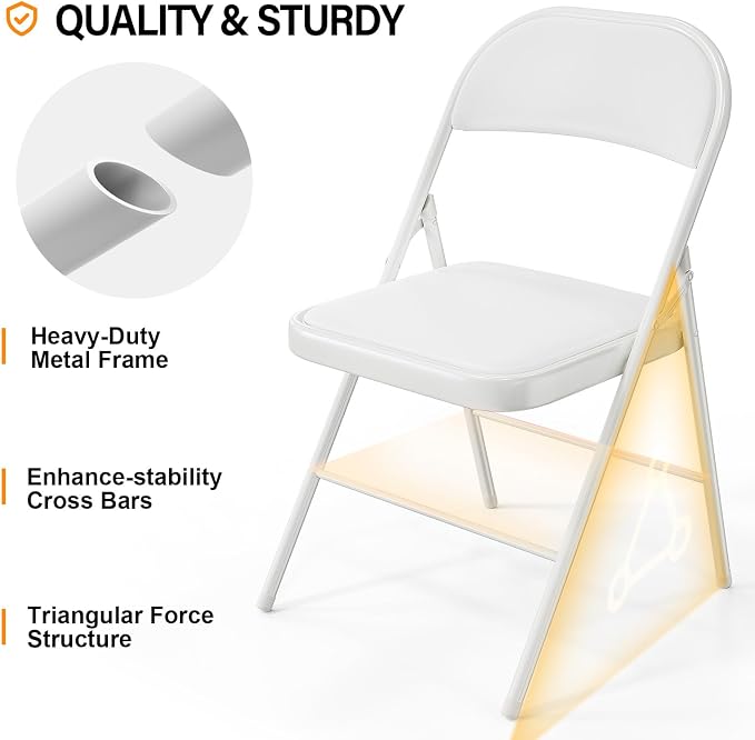 VINGLI 10 Pack Folding Chairs - Image 4