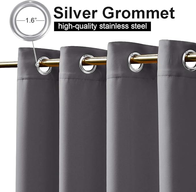 NICETOWN Weighted Outdoor Patio Curtain & Drape Waterproof 84 Long, Top and - Image 2