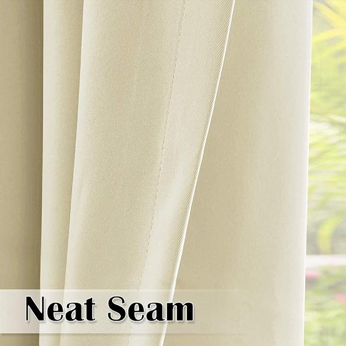 Outdoor Curtains Extra Wide W70 x L95 Inch Natural Beige, 1 Panel | Outdoor - Image 7