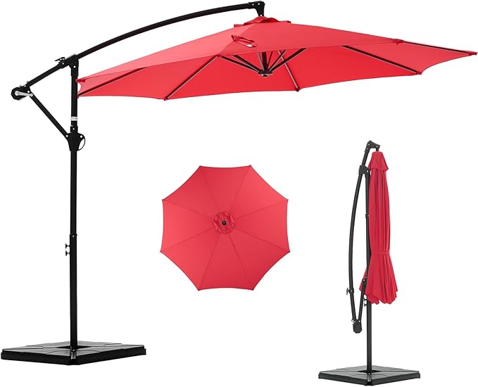 NEWBULIG 10FT Patio Umbrella, Cantilever Umbrella, UV Protection | Outdoor by NEWBULIG