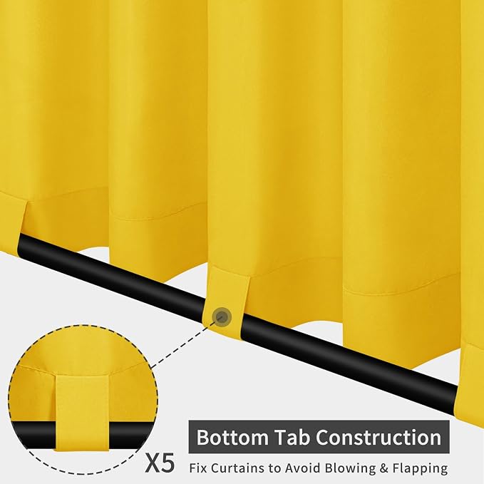 Easy-Going Outdoor Patio Curtains 2 Panels, 110x84 inch, Porch and Pergola - Image 3