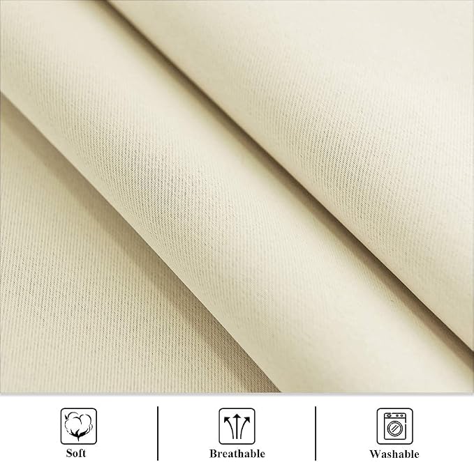 Patio Waterproof Curtains W52 x L108 Inch Natural Beige, 1 Panel | Extra Long - Image 7