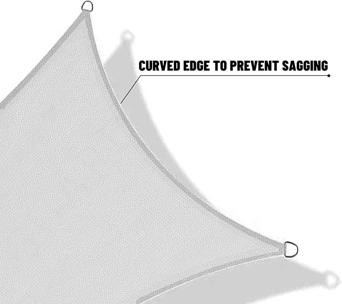 SUNNY GUARD 10' x 10' x 14' Triangle Shade Sail 95% UV Block Outdoor Canopy | - Image 7