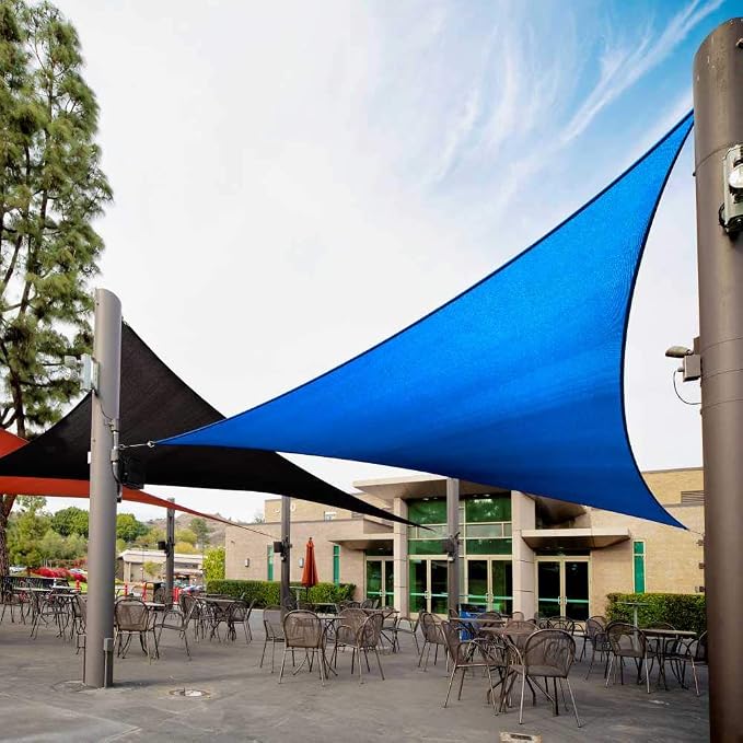 Royal Shade 22' x 22' x 22' Blue Triangle Sun Shade Sail Canopy Outdoor Patio by RoyalShade