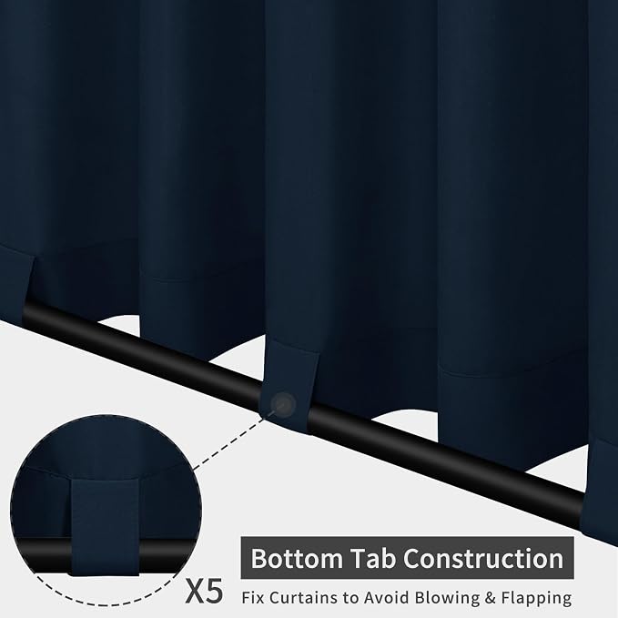 Easy-Going Outdoor Patio Curtains 2 Panels, 110x96 inch, Porch and Pergola - Image 3