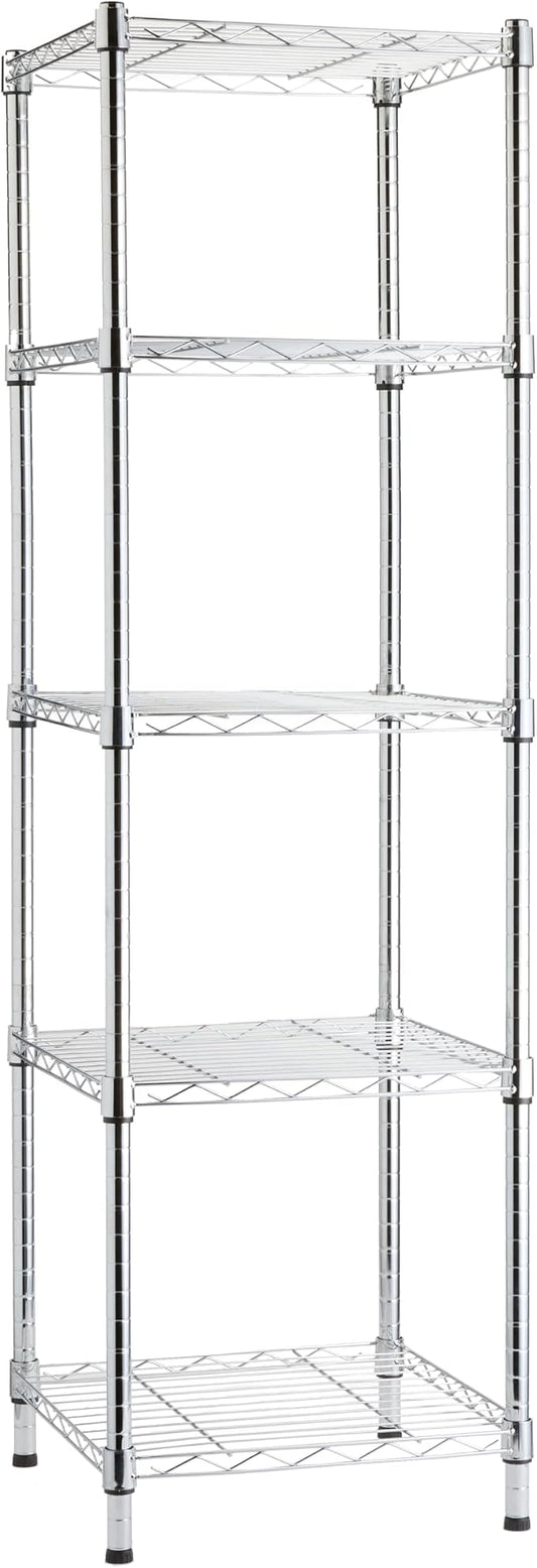 Amazon Basics 5-Shelf Tower Adjustable Storage Shelving Unit, 150 lbs Per Shelf by AmazonBasics