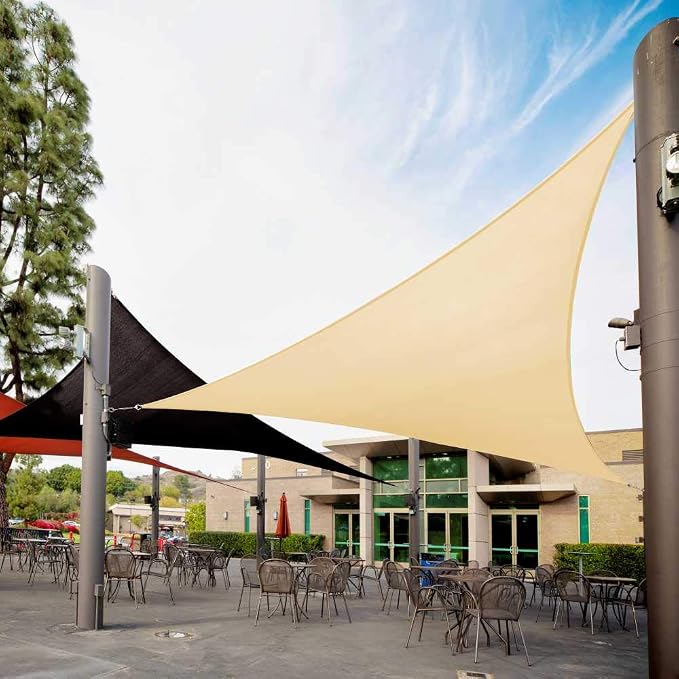 Royal Shade 22' x 22' x 22' Beige Triangle Sun Shade Sail Canopy Outdoor Patio by RoyalShade