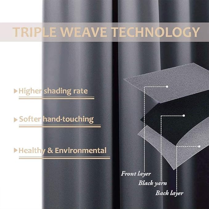 NICETOWN 2 Panels Outdoor Curtains Waterproof Extra Long 108 - Image 7