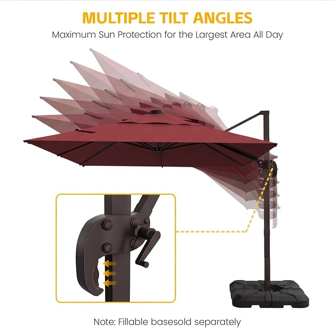 9x12 FT Patio Cantilever Umbrella - Image 4