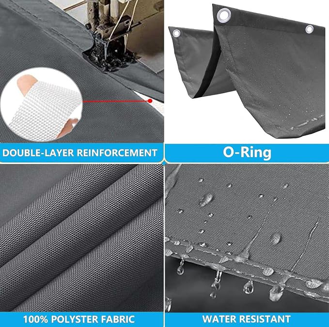 Retractable Wave Sun Shade Cloth 10' x 15' Sun Shade Sail Waterproof Polyester - Image 3