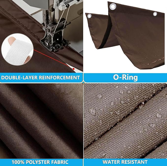 Retractable Wave Shade Cloth Waterproof 7' x 13' Sun Shade Sail Waterproof - Image 3