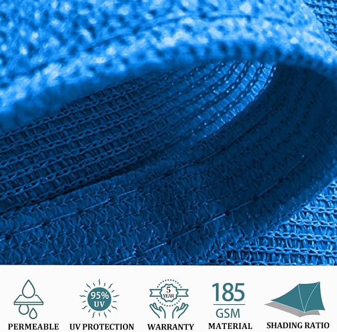 Shade&Beyond 6'x16' Sun Shade Sail Canopy Rectangle, UV Block Breathable Curved - Image 3