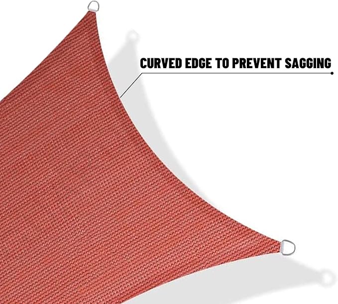 SUNNY GUARD Custom Size 18'x18'x25.5' Terra Red Sun Shade Sail Right Triangle - Image 7