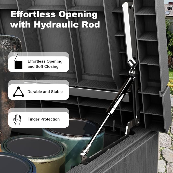 ROJIK Outdoor Storage Housing Deck Box, Waterproof Patio Furniture, Garden Tools - Image 6