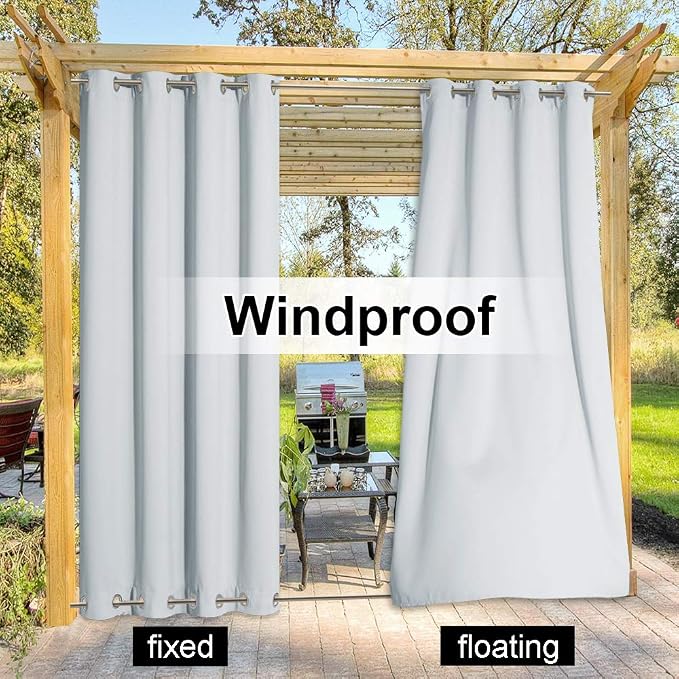 NICETOWN Outdoor Curtain for Patio Waterproof, Energy Smart Thermal Insulated - Image 5