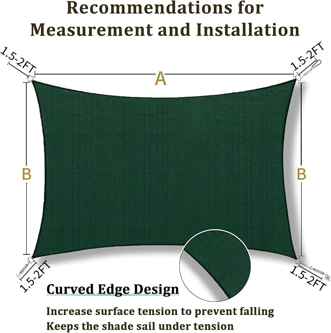 Shade&Beyond 20'x32' Sun Shade Sail Canopy Rectangle, UV Block Breathable - Image 5