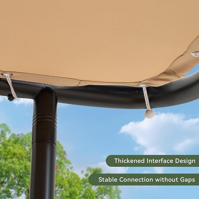 Aoxun 10x10 Lean-to Gazebo, Sloped Pergola Porch Canopy Awning - Image 7
