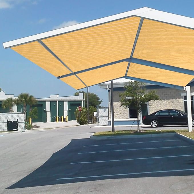 Eden's Decor Straight Flat-Edged Sun Shade Sail Rectangular 5' x 10' Wheat - Image 6