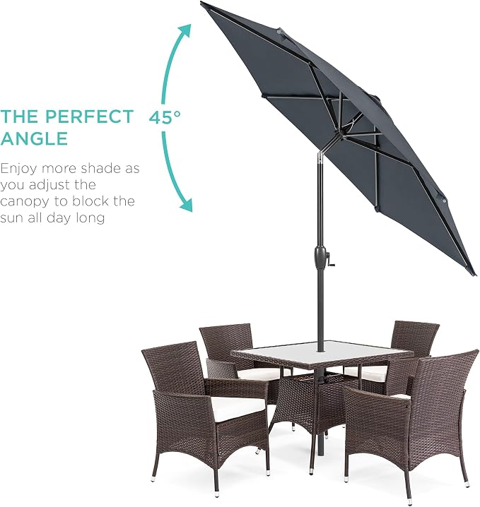 Best Choice Products 7.5ft Heavy-Duty Round Outdoor Market Table Patio Umbrella - Image 2