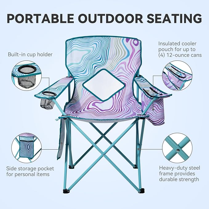 Nazhura 2 Pack Outdoor Camping Chairs Folding/Foldable/Portable - Image 4