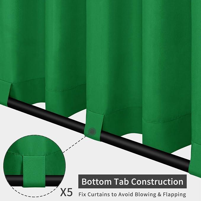 Easy-Going Outdoor Patio Curtains 2 Panels, 110x120 inch, Porch and Pergola - Image 3