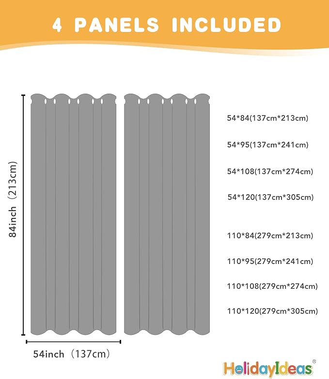 Outdoor Curtains for Patio Waterproof 4 Pcs 54x108 Inch Mecca Orange | Poolside - Image 7