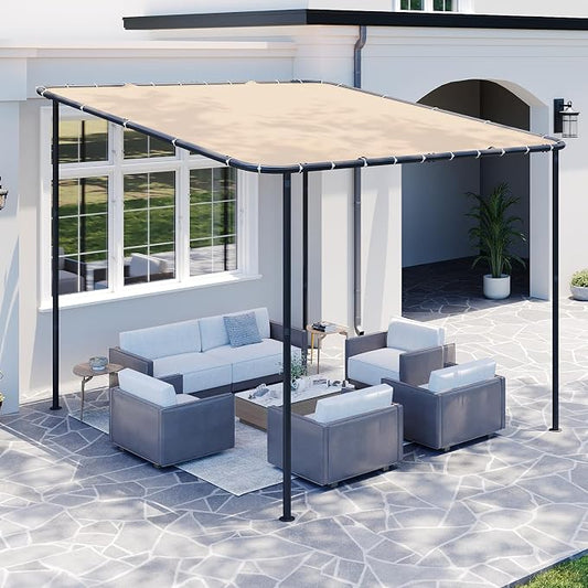10x10 Lean to Pergola Outdoor Gazebo by Breezestival
