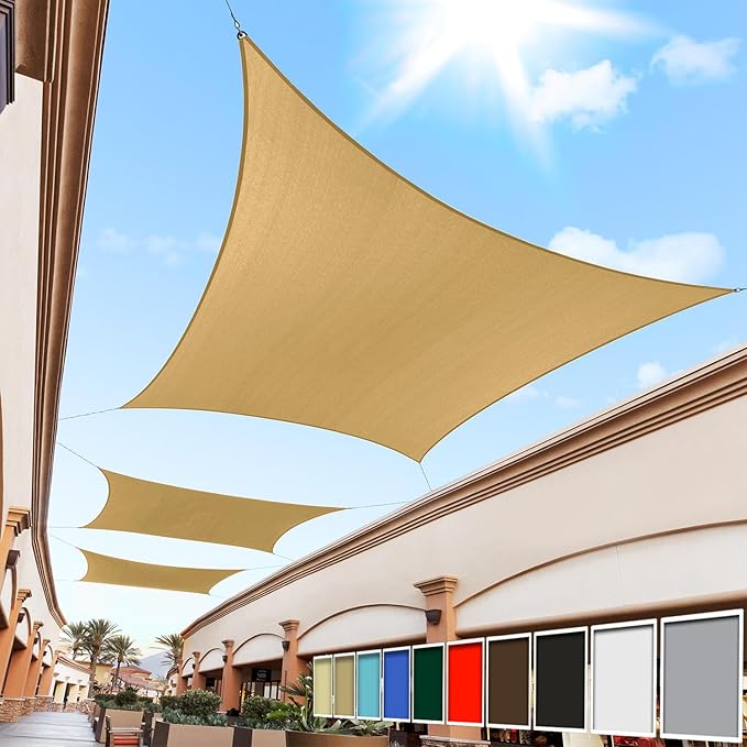 Royal Shade 8' x 19' Sand Beige Rectangle Square Sun Shade Sail Order to Make by RoyalShade