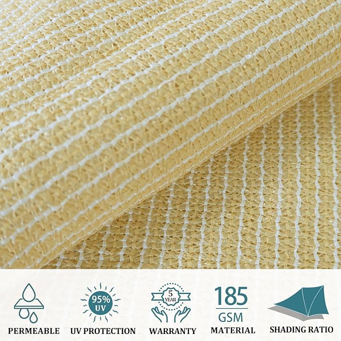 Shade&Beyond 6'x6' Sun Shade Sail Canopy Rectangle, UV Block Breathable Curved - Image 3