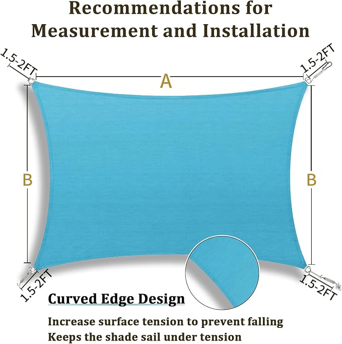 Shade&Beyond 14'x20' Sun Shade Sail Canopy Rectangle, UV Block Breathable - Image 5