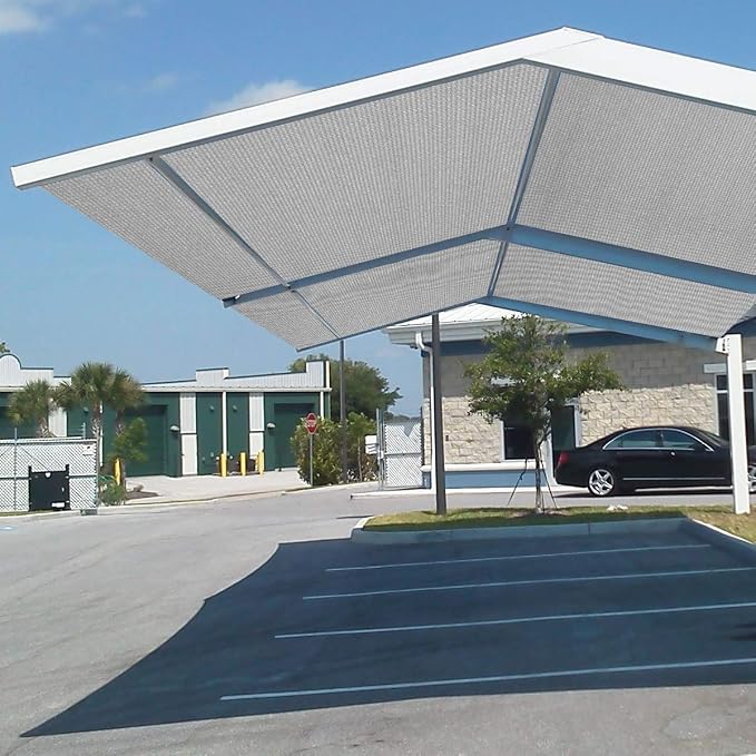 Eden's Decor Straight Flat-Edged Sun Shade Sail Rectangular 15' x 21' Grey - Image 7